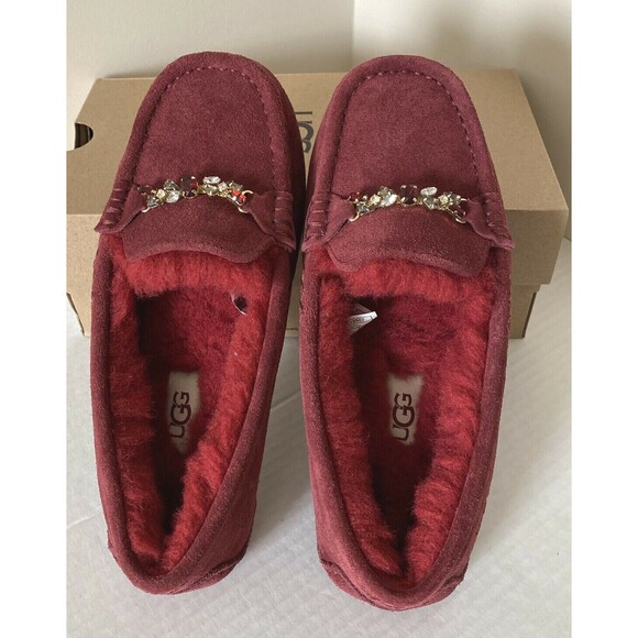 New UGG Ansley Charm Gem Women Fashion Moccasin Slippers Size 5 Kiss - Picture 2 of 8